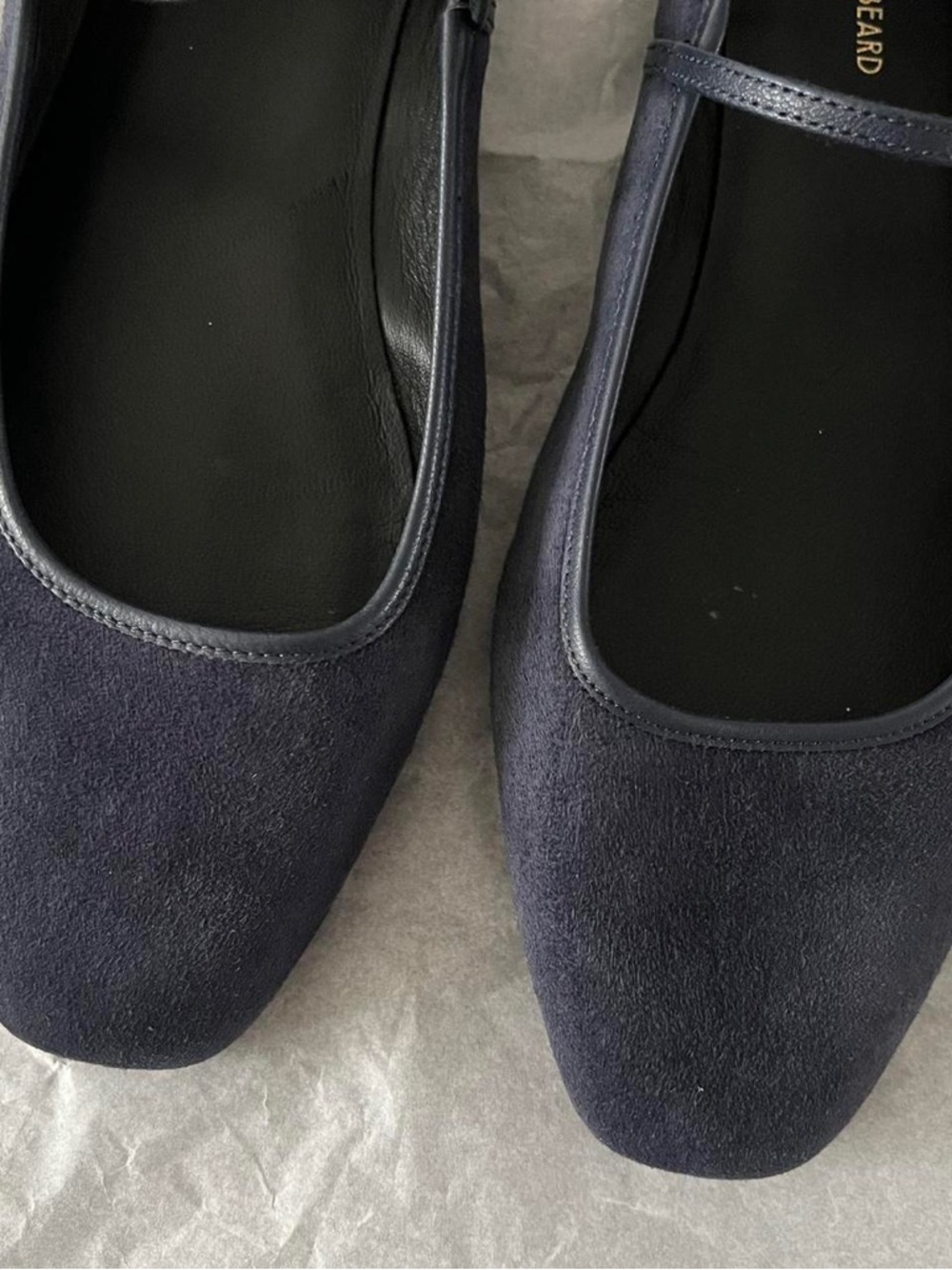 Veronica Beard Navy Suede Mary Jane Flats NWOB - Picture 3 of 4